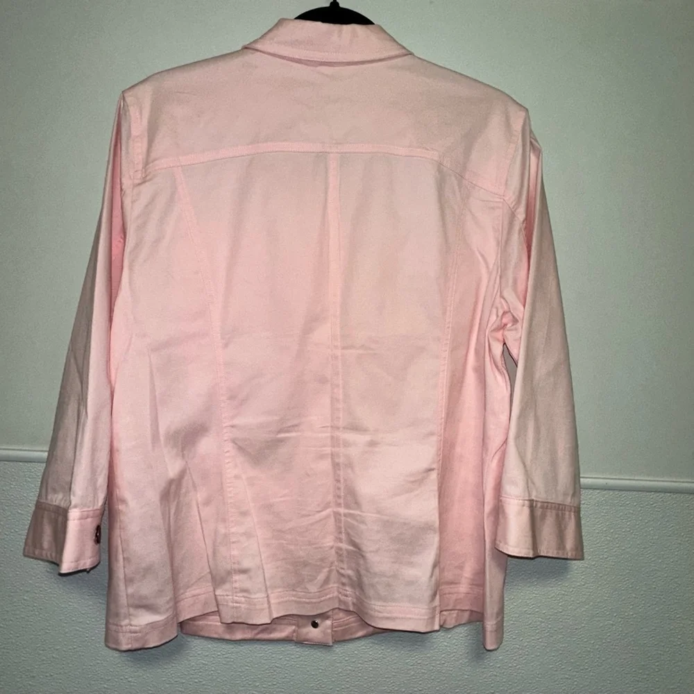 Women's Christopher & Banks Pink Button Down Jacket Size L - Picture 2 of 7